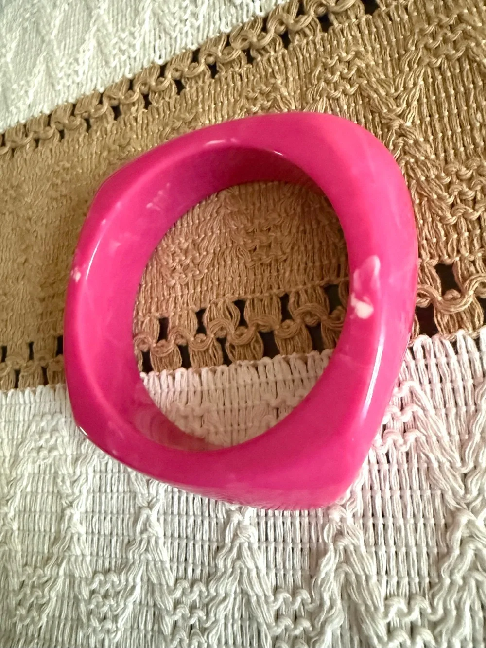 Bangle Bracelet - Hot Pink Resin
